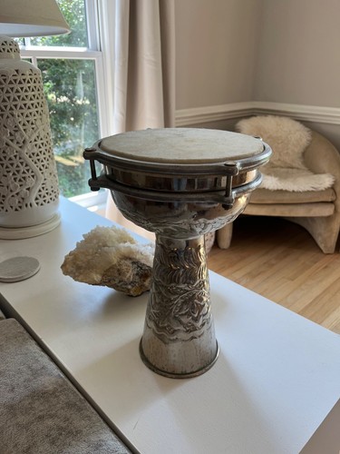 Vintage doumbek metal nickel - doumbek,